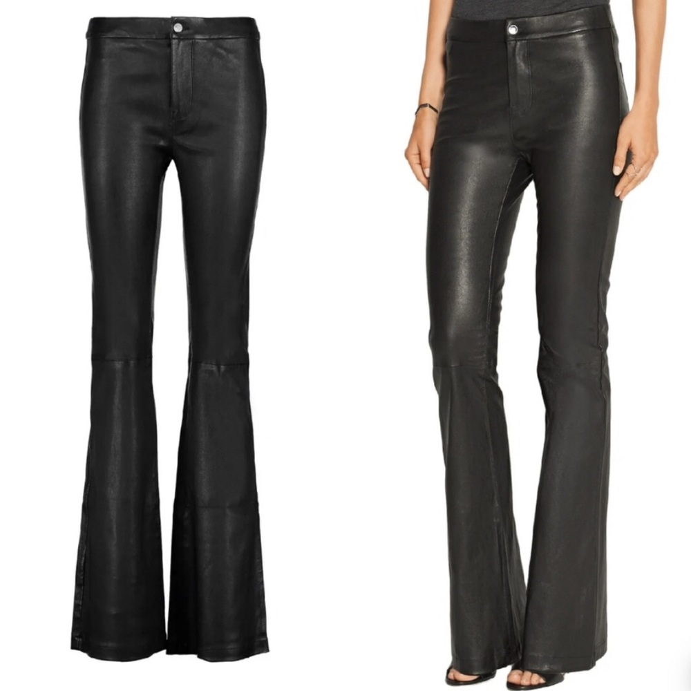 NEW NWT J Brand Leather Pants Vivia High Rise Flared